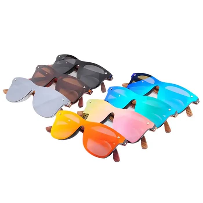 Lunettes de soleil rétro en bois pour hommes et femmes