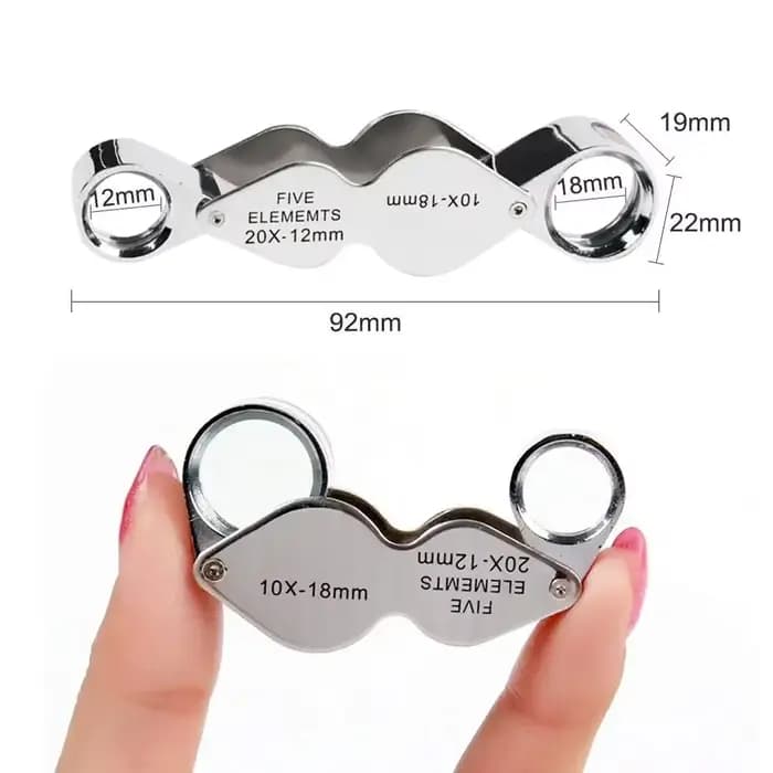 Loupe Miniature double lentille 10x 20x Loupes pour bijoux pierres précieuses timbres pièces de monnaie montres modèles Loupe