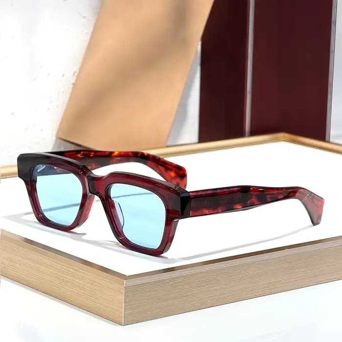 Lunettes de soleil FELLINI classiques noires patchwork pour hommes