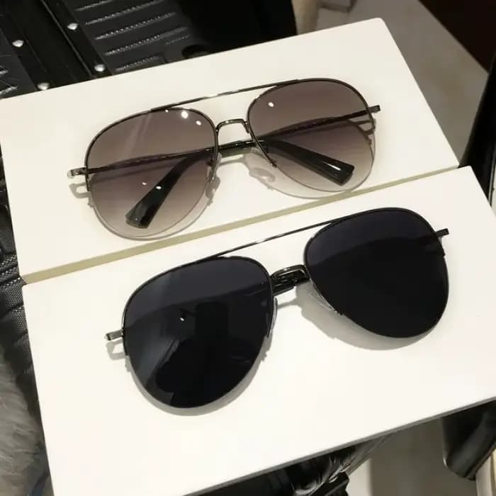 Lunettes de soleil pilote à grande monture pour hommes