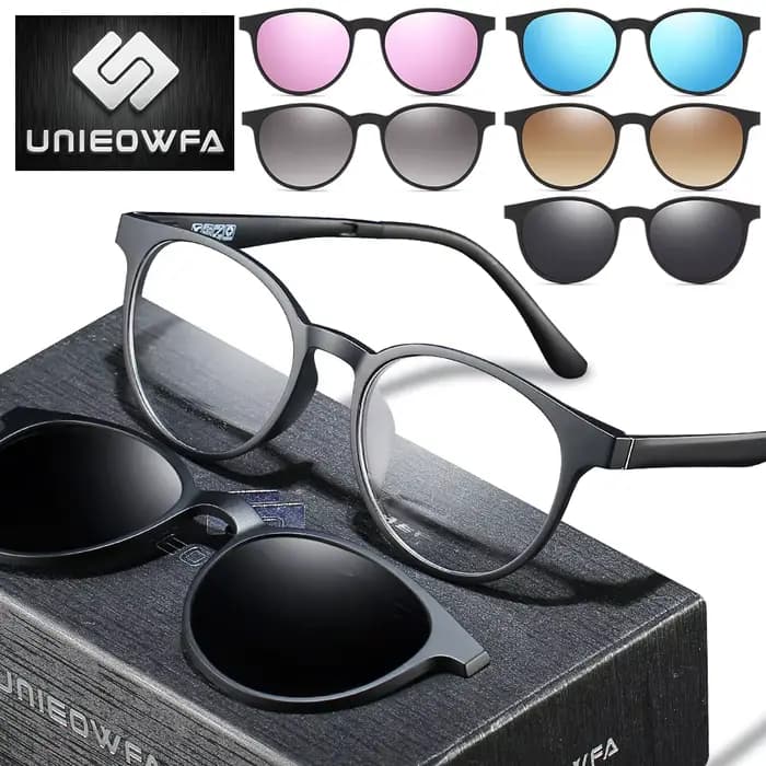 Monture de lunettes à 5 aimants pour hommes et femmes