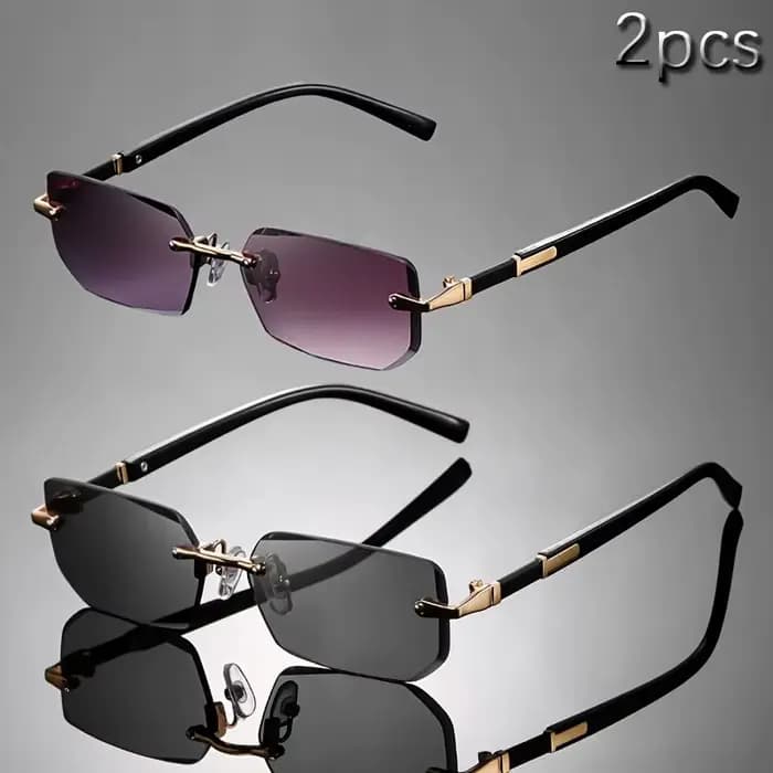 Lot de 2 lunettes carrées sans monture