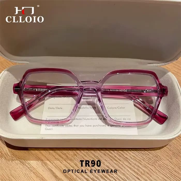 CLLOIO dames tendance Style de rue lunettes polygonales changement progressif cadres bleu lumière filtre