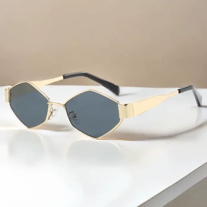 Mode hexagone lunettes de soleil femmes 2025 marque de luxe Design Unique polygone