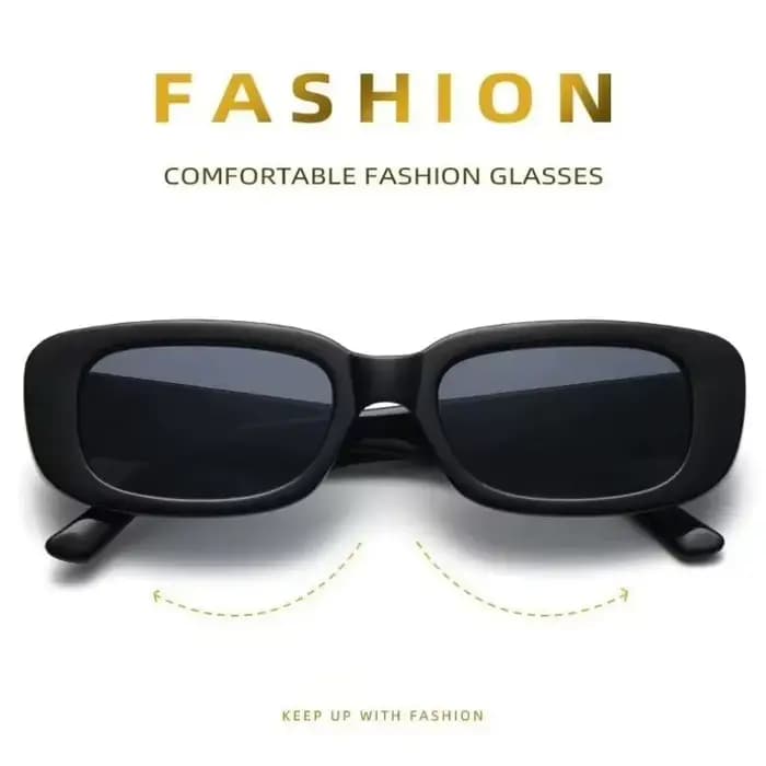 Lunettes de soleil carrées noires vintage pour femme