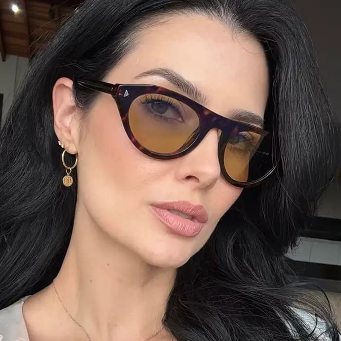 Nouvelle marque de mode léopard lunettes de soleil œil de chat pour femmes vintage petit rond dégradé