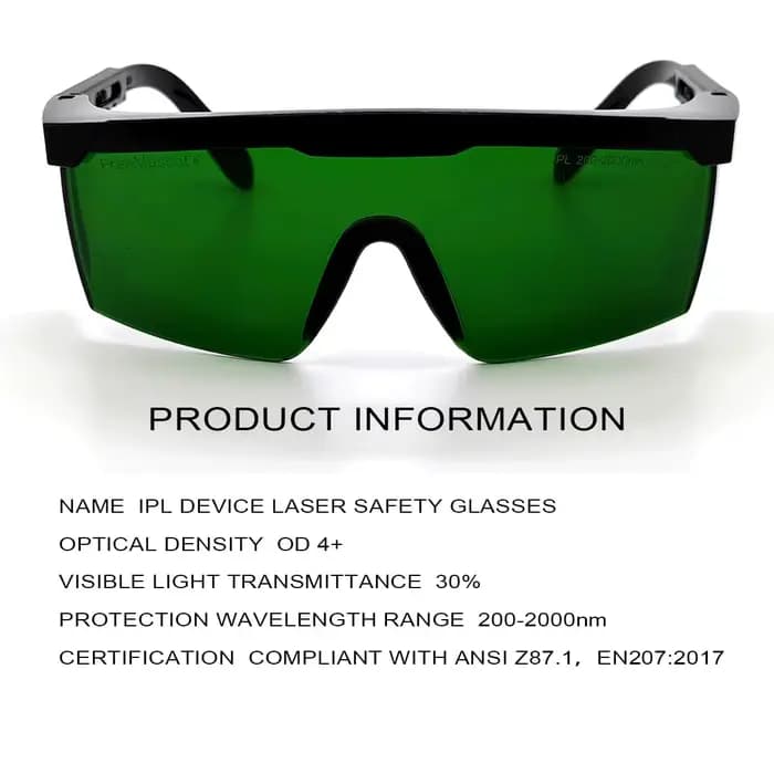 Lot de 2 lunettes de sécurité laser IPL 200nm-2000nm pour le traitement d'épilation au