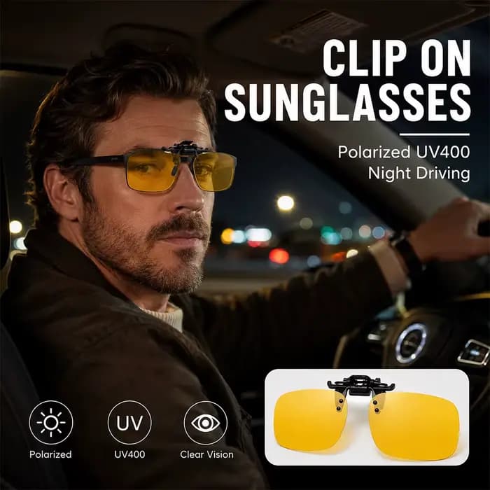 3 paires de verres polarisés à clipser