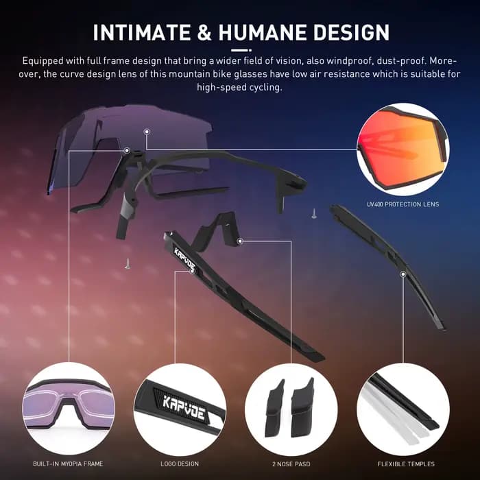 Kapvoe lunettes de cyclisme vélo