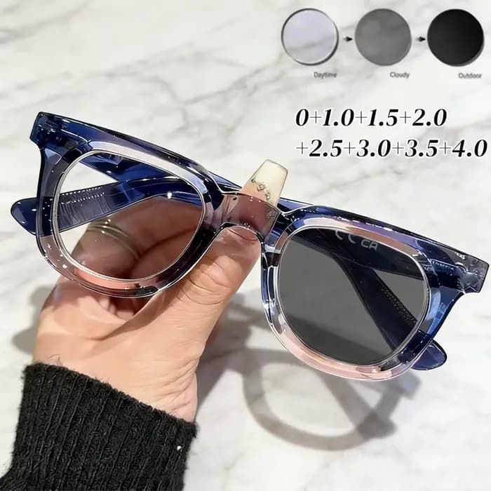 Nouvelle Tendance Lunettes Photochromiques Surdimensionnées Hommes Femmes Verres HD