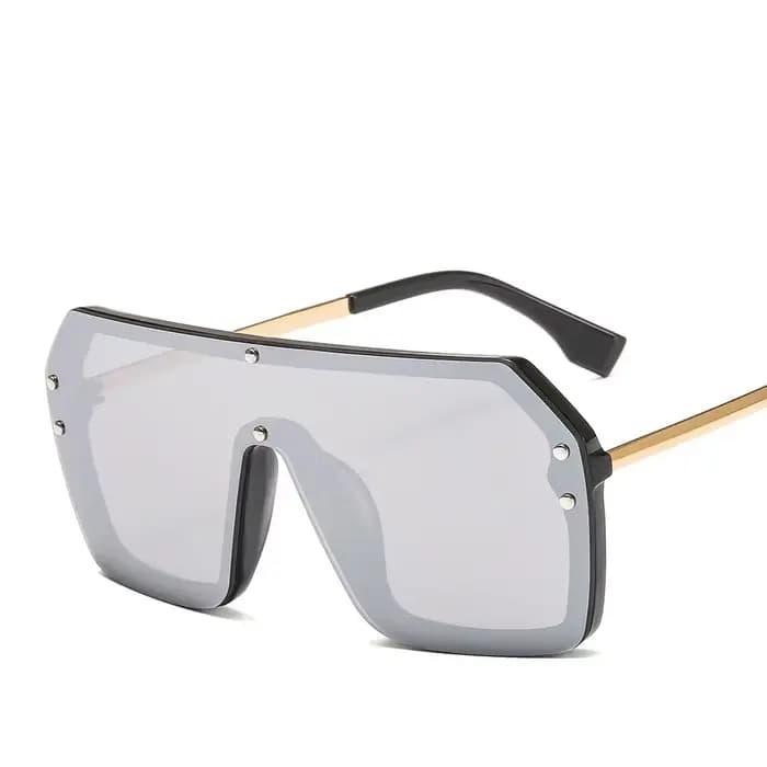 Lunettes de soleil carrées surdimensionnées rétro noires pour femmes