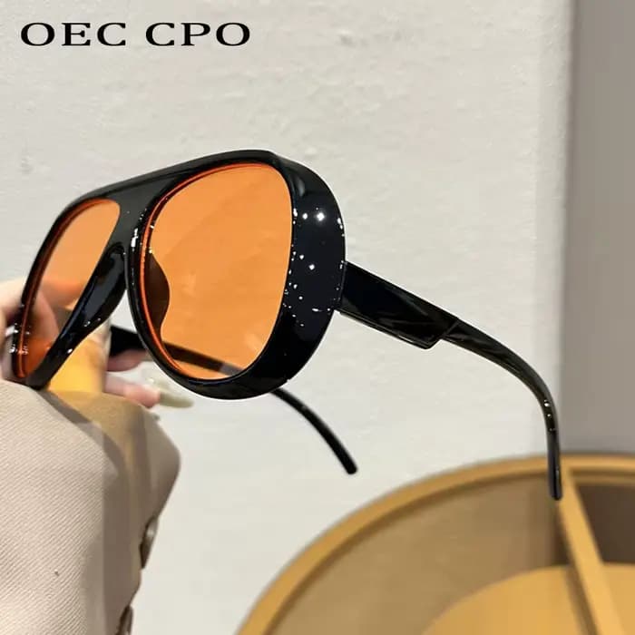 OEC CPO mode Double ponts pilote lunettes de soleil femmes grand cadre nuances UV400 rétro
