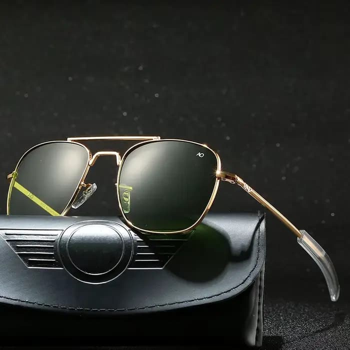 Pilote mode lunettes hommes Top qualité marque concepteur verre trempé lentille AO