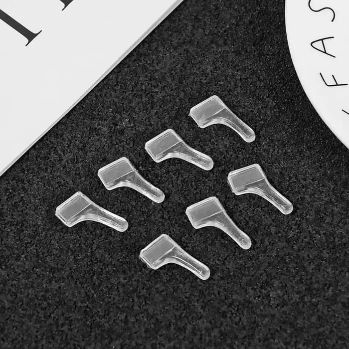 Crochets d'oreille en silicone coordonnants transparents pour lunettes