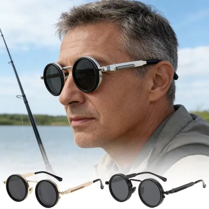 Lunettes de soleil polarisées rondes à 9 niveaux de luminosité réglable pour hommes et femmes