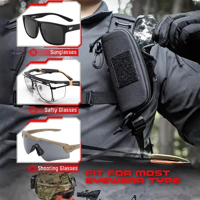 Étui tactique MOLLE pour lunettes de soleil