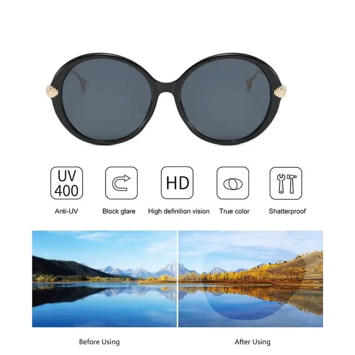 Lunettes de soleil rondes surdimensionnées pour femmes