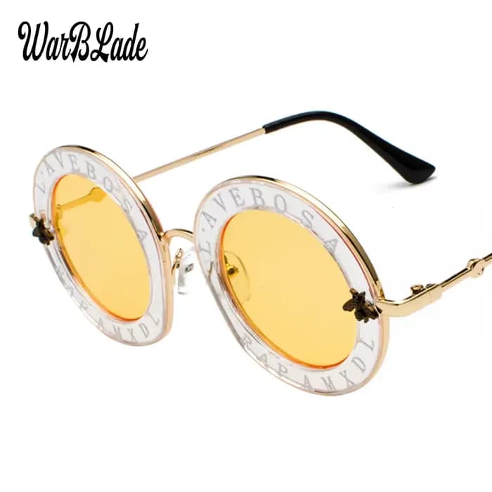 Lunettes de soleil rondes rétro noires pour hommes et femmes