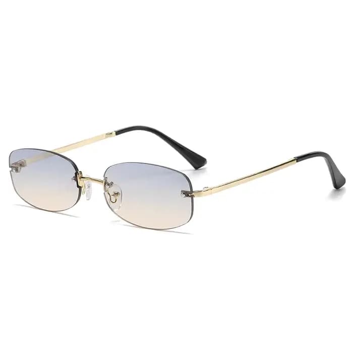 Lunettes elliptiques Anti-lumière en métal sans cadre pour femmes
