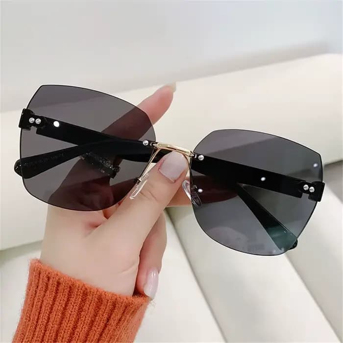 Lunettes de soleil vintage sans monture pour femmes