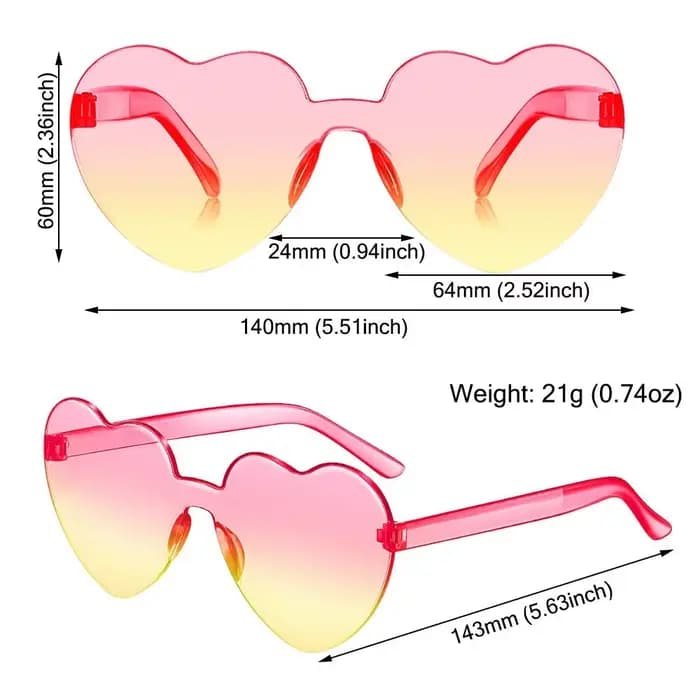 Lunettes de soleil en forme de cœur