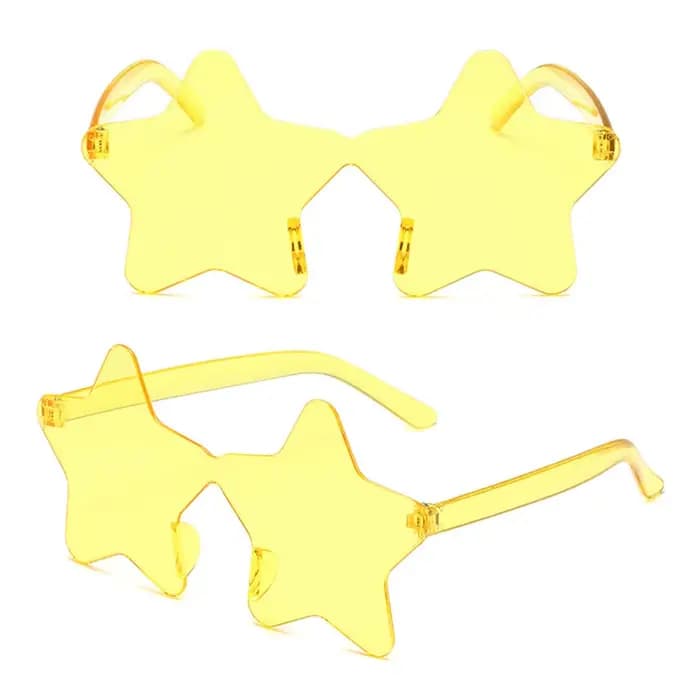 Lunettes de soleil étoiles Disco sans cadre