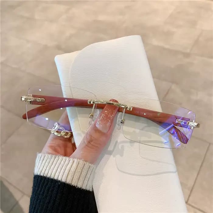 Lunettes de soleil rectangulaires sans bords pour hommes et femmes