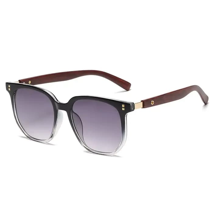 Lunettes de soleil TR90 à jambe de Grain de bois à la mode