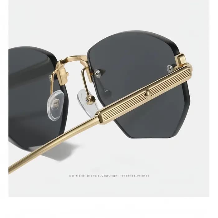 Lunettes de soleil tendance sans cadre polygonales à la mode et uniques pour hommes et femmes