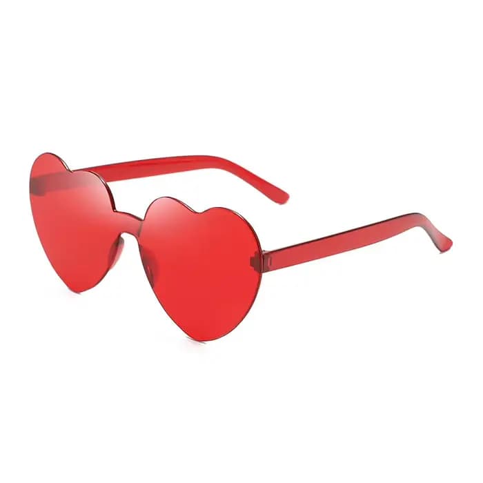 Lunettes de soleil sans cadre en forme de cœur