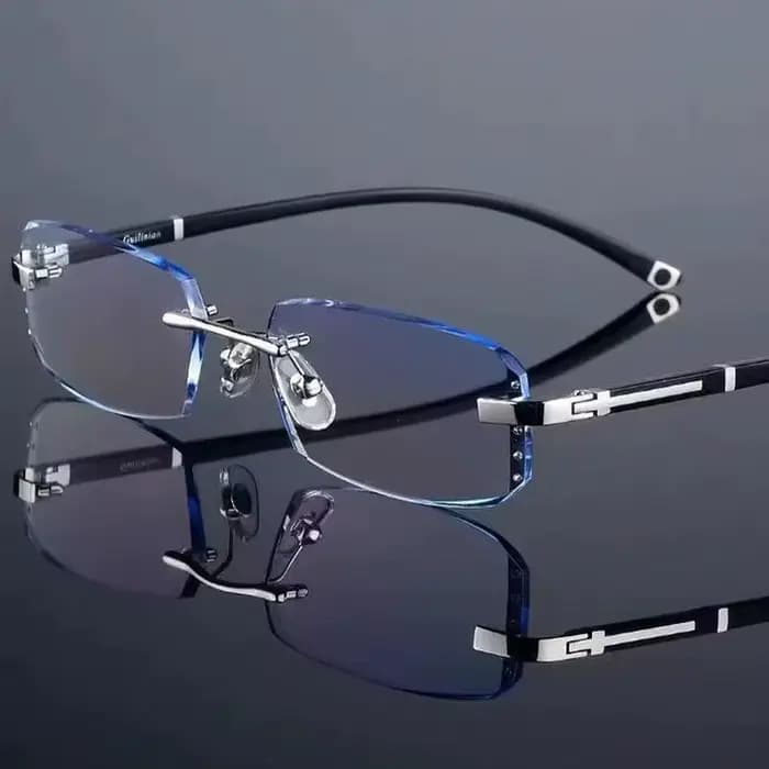 Lunettes de lecture à bord coupé sans cadre à la mode