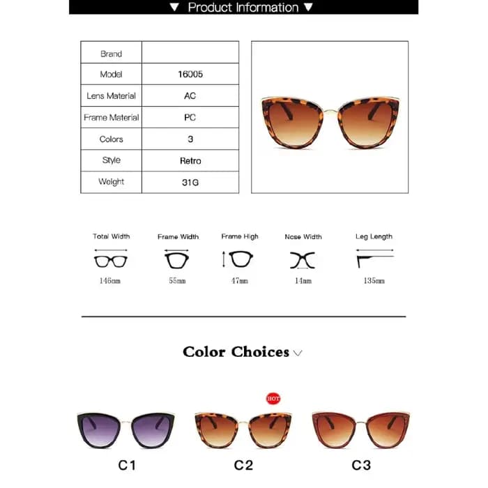 Samjune – lunettes de soleil œil de chat pour femmes