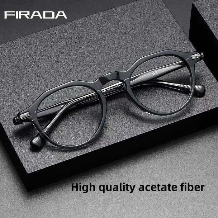 FIRADA 2025 Nouvelles Lunettes Confortables Tendance Rétro Luxe en Acétate Montures Rondes pour Hommes et Femmes 221-C