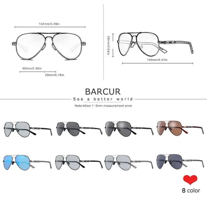 Lunettes De soleil polarisées pour hommes BARCUR