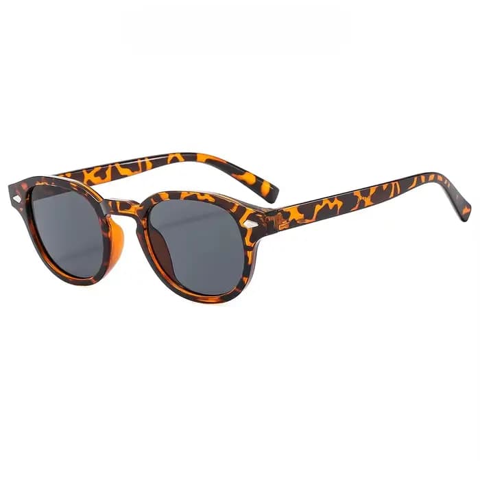 Lunettes de soleil rondes en écaille de tortue vintage pour femmes et hommes