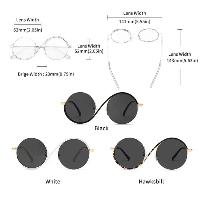 GCV marque offre spéciale avant-gardiste personnalité femmes femme magnifique lunettes de soleil cadre rond
