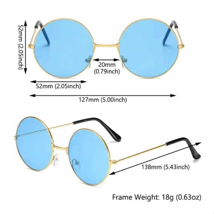 Nouvelles lunettes de soleil rondes rétro hippie pour femmes et hommes