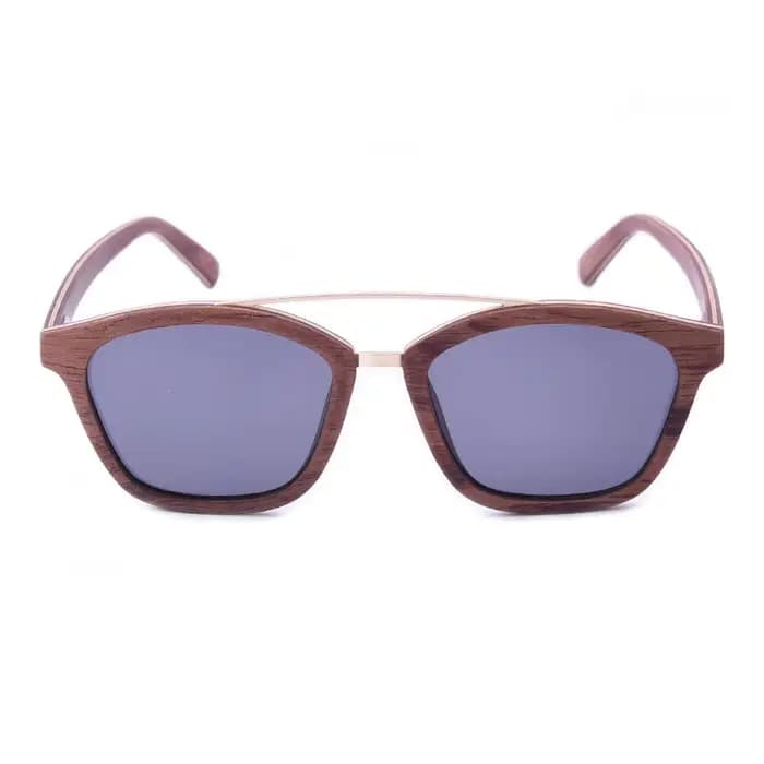 Lunettes de soleil de luxe en bois marron pour hommes et femmes