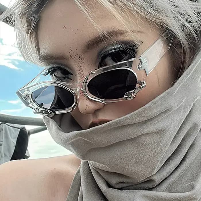 Y2K rétro stéréo serpent lunettes de soleil