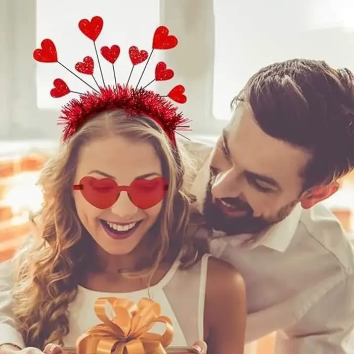 Ensemble de costumes bandeau et lunettes de soleil en forme de cœur pour la saint-valentin