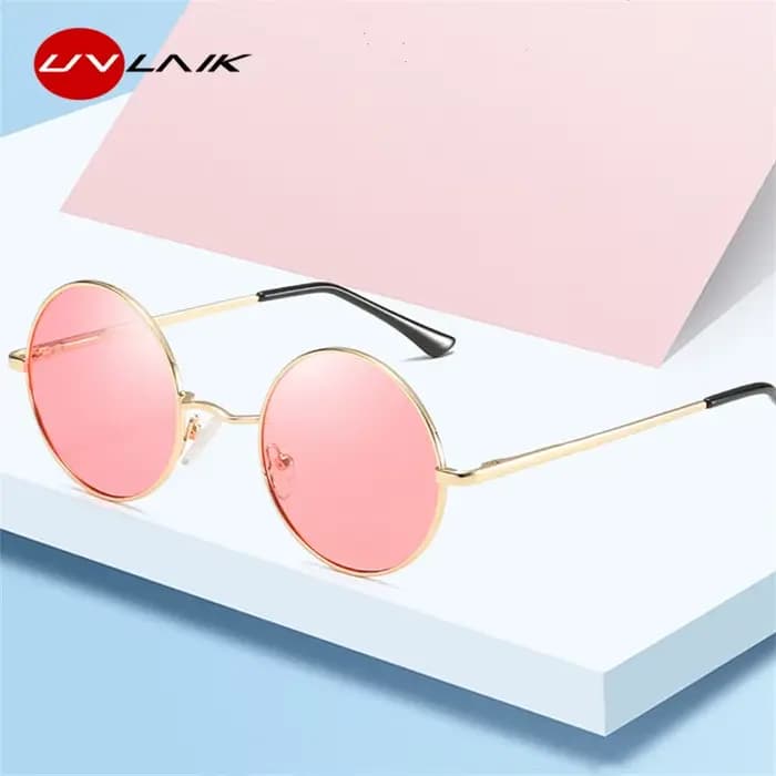 UVLAIK Vintage lunettes de soleil polarisées femmes hommes classique rétro petit rond John Lennon