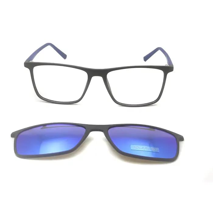 Lunettes carrées polarisées cadre aimant Clip-On