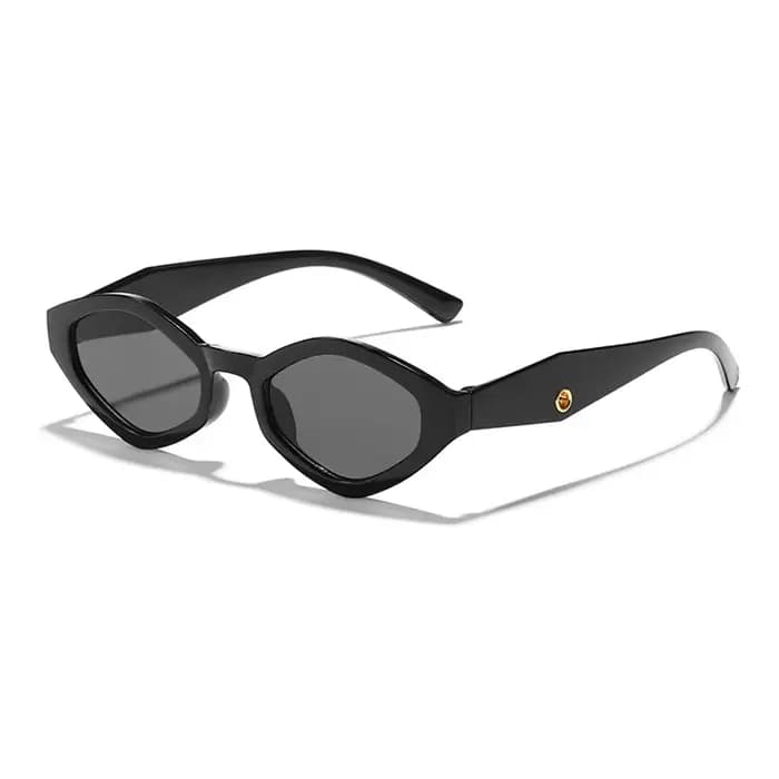 Mode lunettes De soleil œil De chat Vintage marque De luxe concepteur noir irrégulier losange dames
