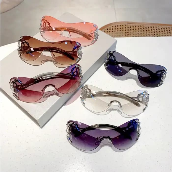 Lunettes de soleil sans monture Y2k pour femme