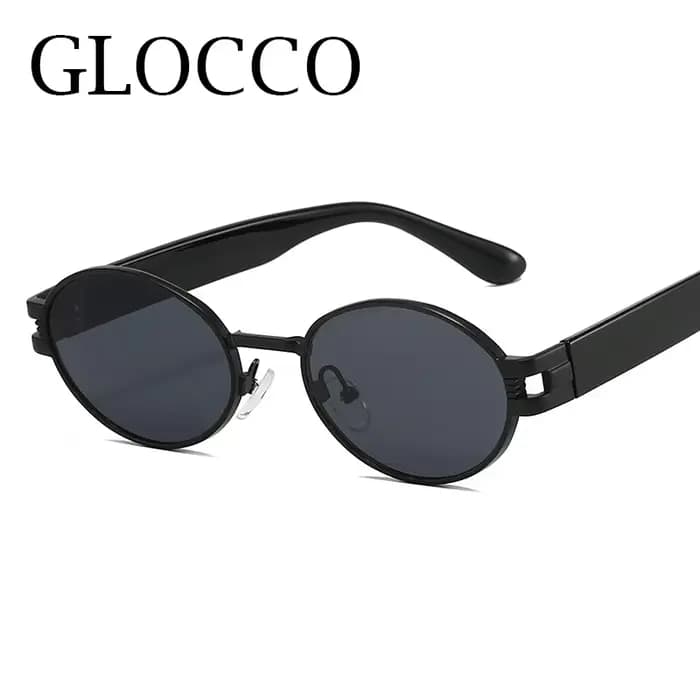 Lunettes de soleil ovales en métal pour hommes et femmes