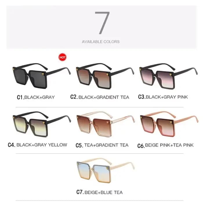 Lunettes de soleil carrées surdimensionnées pour femmes