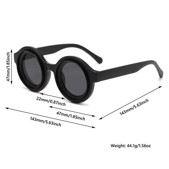 Lunettes de soleil rondes rétro tendance Hip Hop Street