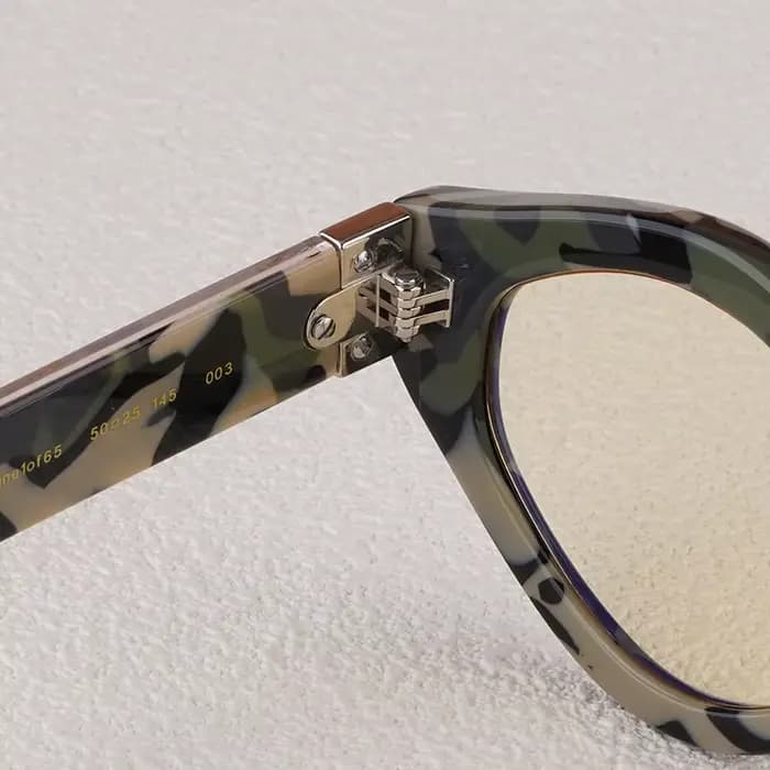 Lunettes de soleil ovales en acétate de champagne pour hommes et femmes