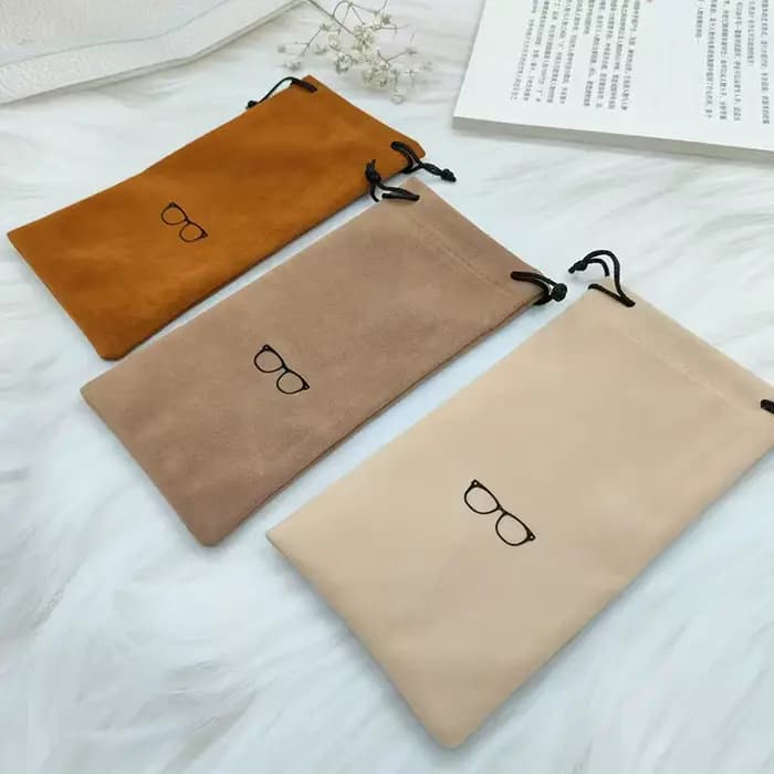 Étui à lunettes portable en tissu floqué