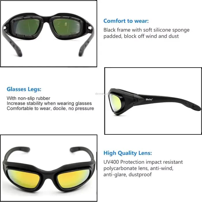 Lunettes de soleil unisexes Desert 4 lentilles